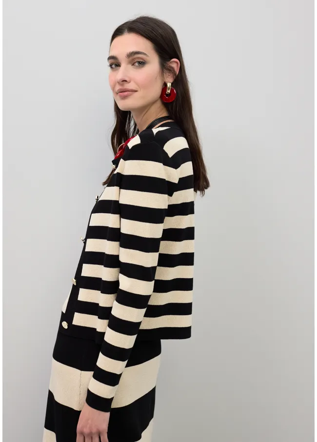 Cardigan rayas bicolor