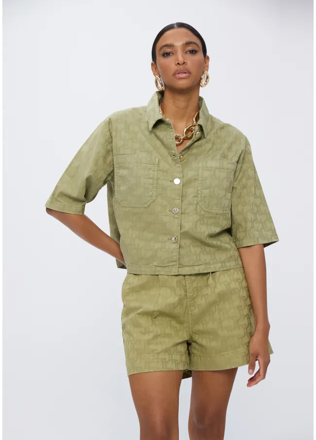 Sobrecamisa manga corta jacquard