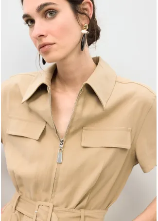 Short sleeved cargo playsuit