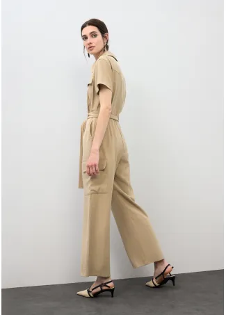 Short sleeved cargo playsuit