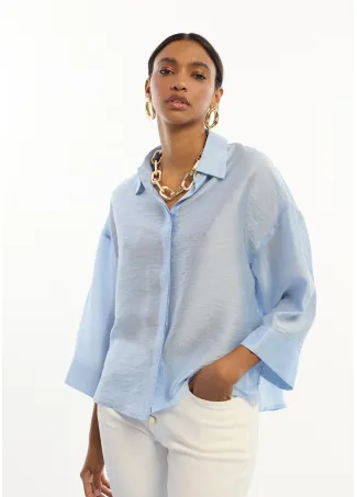 Oversize linen short sleeved shirt