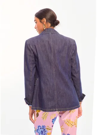 Americana denim entallada