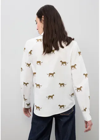 Leopard print poplin shirt