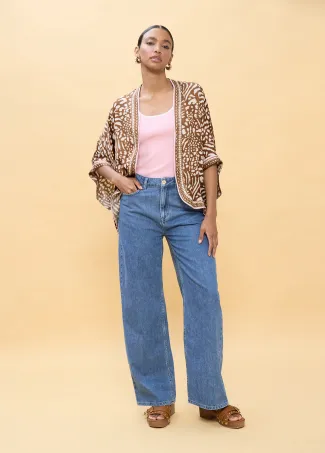 Spotted print kimono