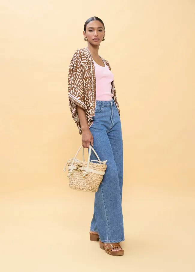 Spotted print kimono