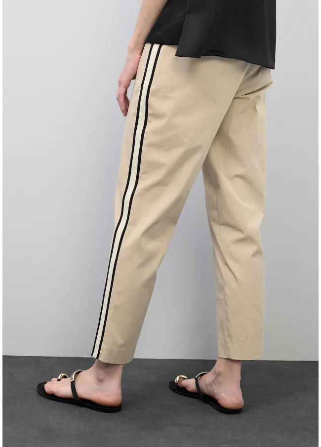 Straight-leg trousers with striped side bands