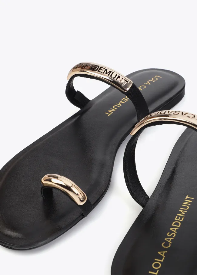 Flat grosgrain shoes with logo-printed piece