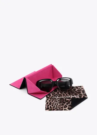 Contrast rectangular sunglasses