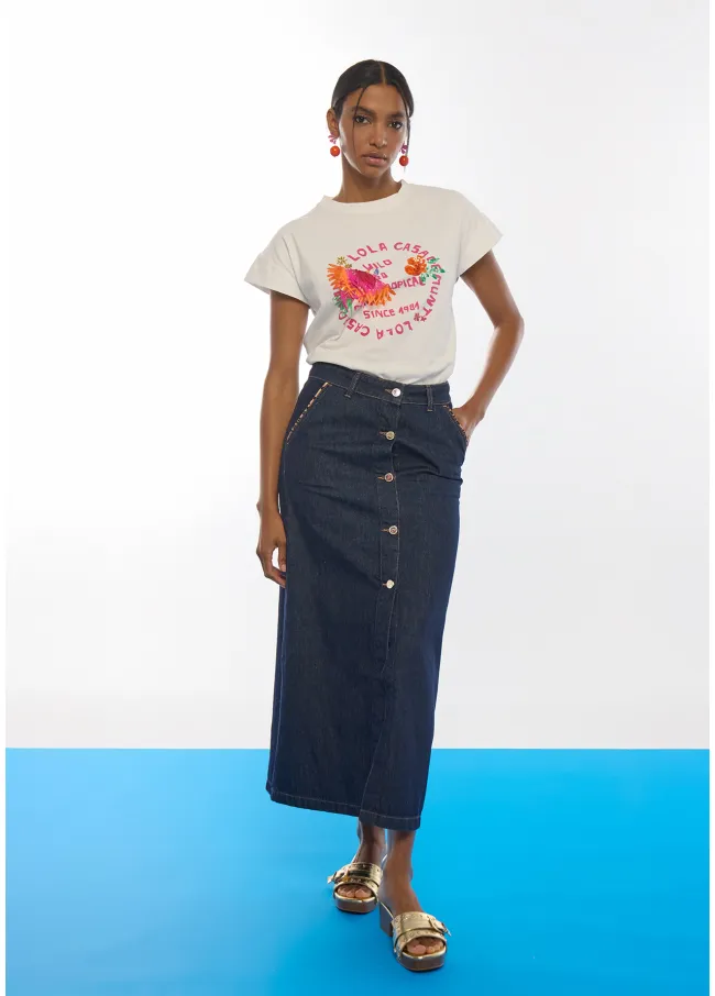 Parrot T-shirt with feathers