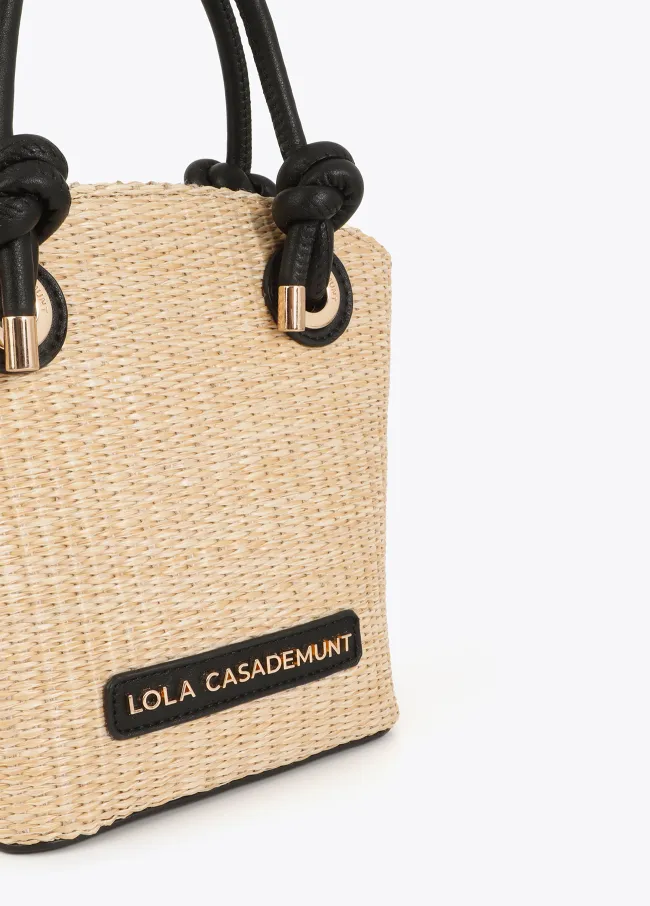 Bolsito efecto rafia combinada con efecto piel