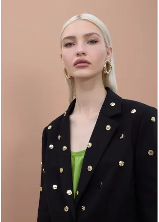 Fitted blazer with round studs
