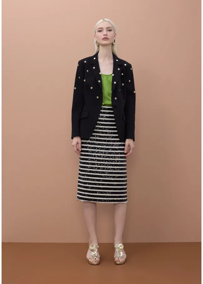 Fitted blazer with round studs