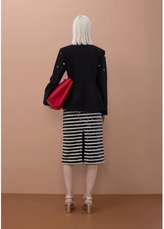 Fitted blazer with round studs