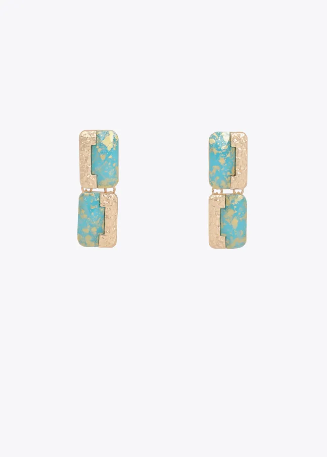 Contrast metal and acrylic earrings