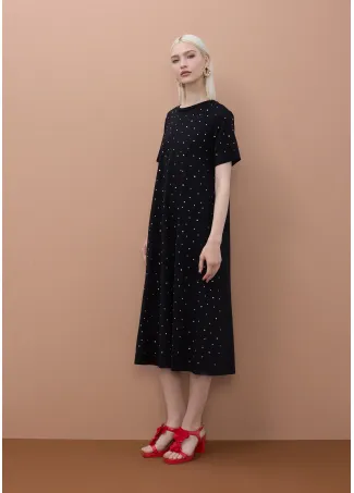 Vestido manga corta tachas