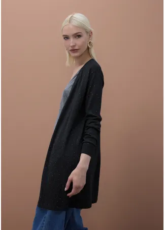 Cardigan largo strass