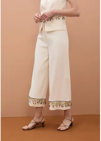 Pantalón con piedras multicolor