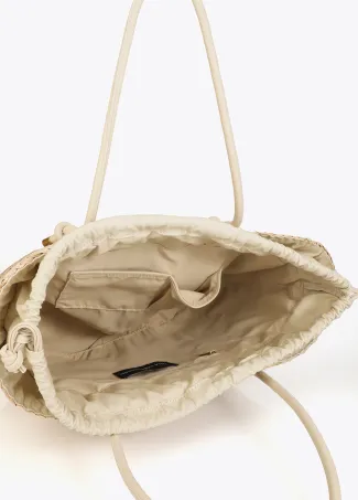 Tote bag with straps and faux leather details