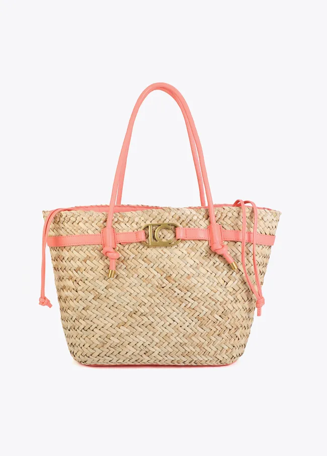 Tote bag with straps and faux leather details