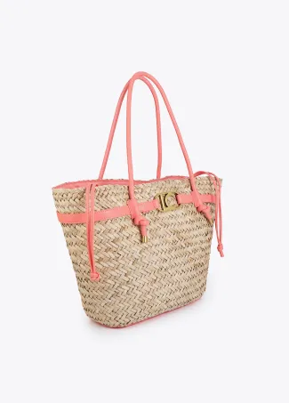 Tote bag with straps and faux leather details