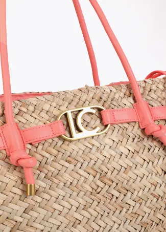 Tote bag with straps and faux leather details