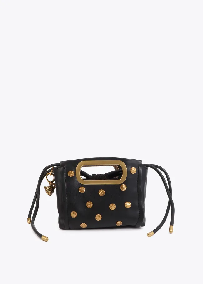Textured crossbody bag with studs