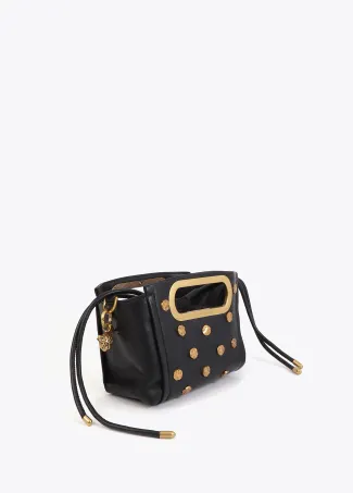 Textured crossbody bag with studs