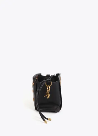 Textured crossbody bag with studs