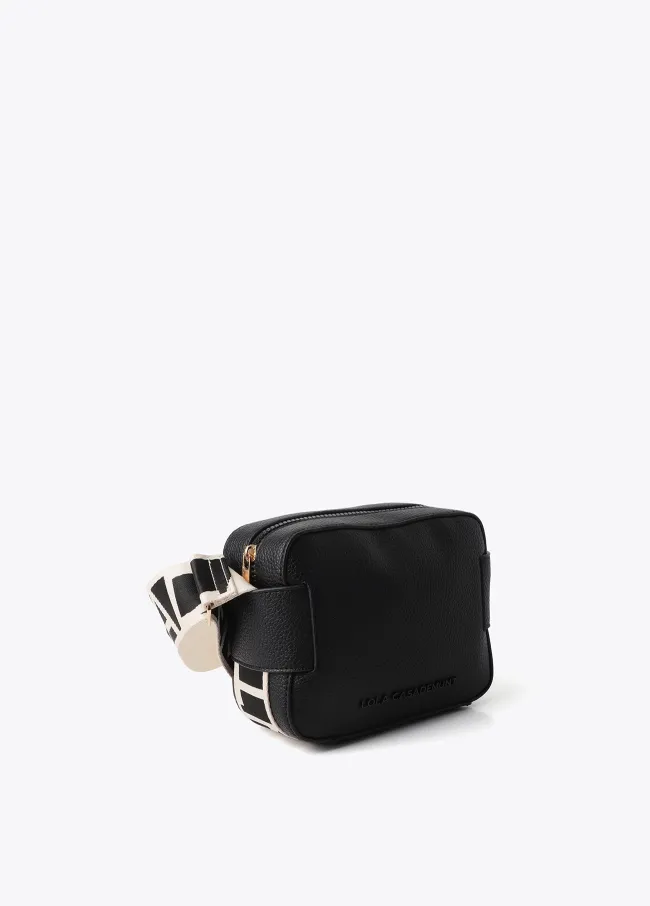 Crossbody bag with contrast nylon strap