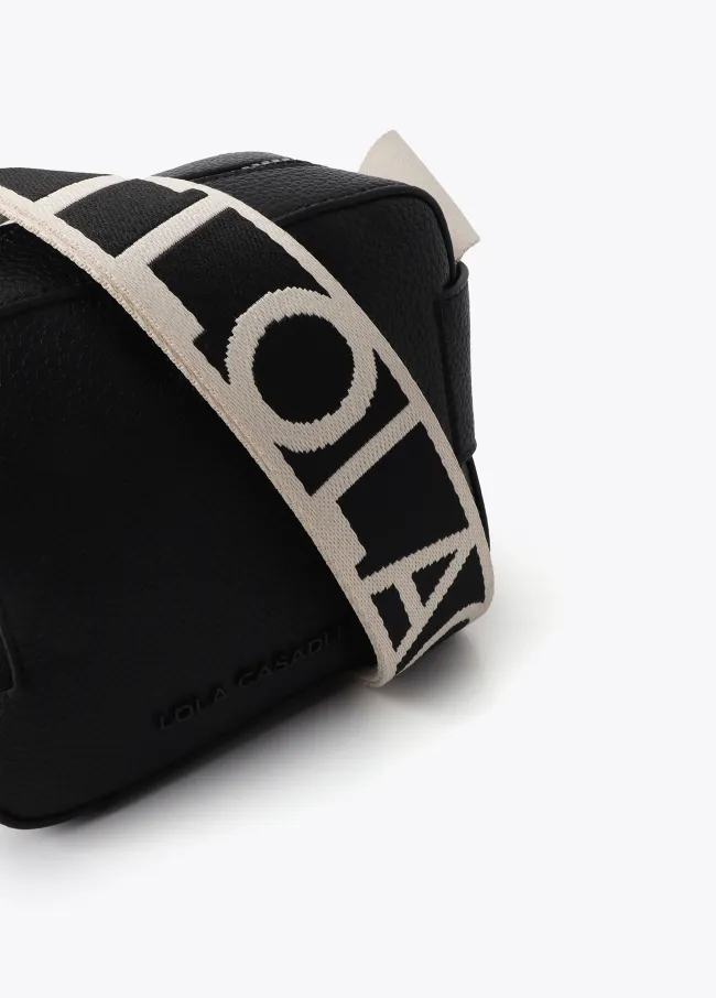 Crossbody bag with contrast nylon strap