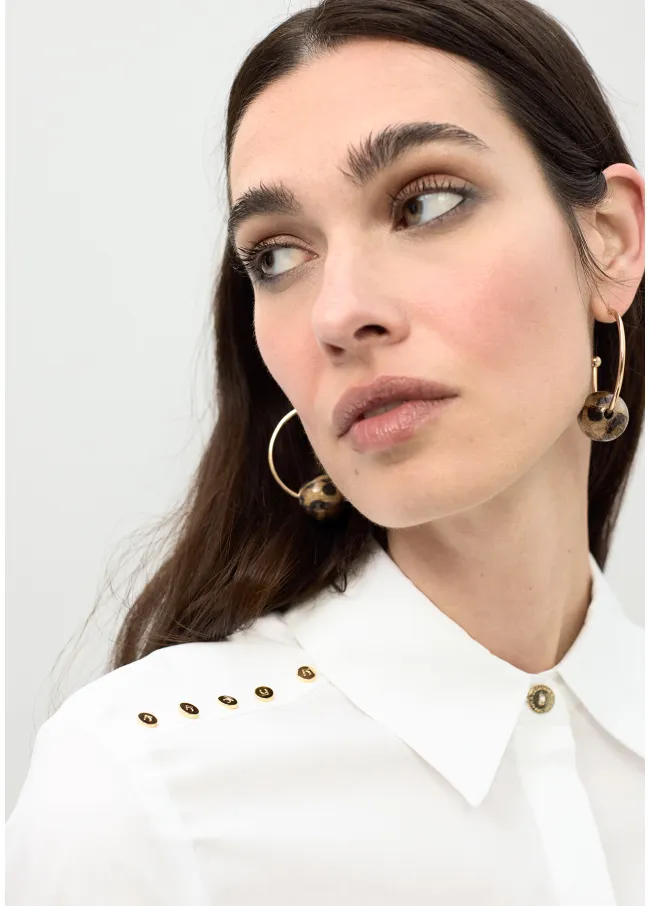 Studded poplin shirt