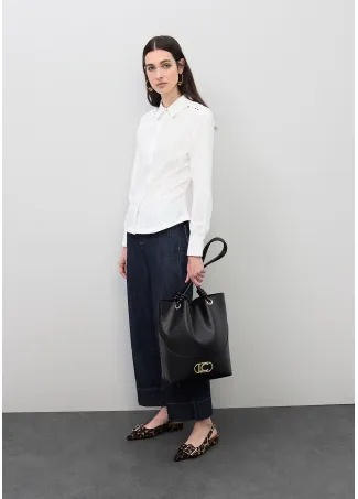 Studded poplin shirt