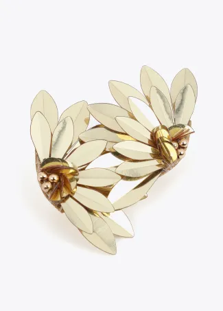 Stone bead fan earrings