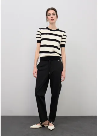 Black and white tricot t-shirt