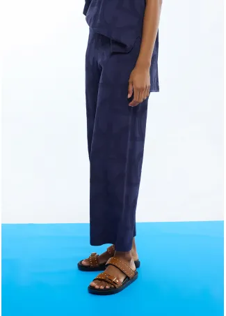 Pantalón de tricot azul logotipado