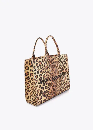 Leopard fabric tote bag