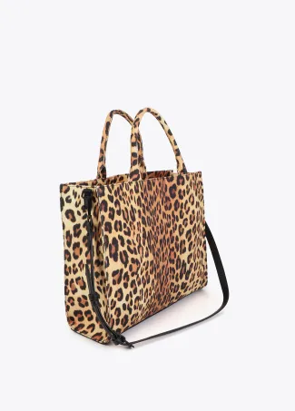 Leopard fabric tote bag