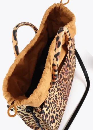 Leopard fabric tote bag
