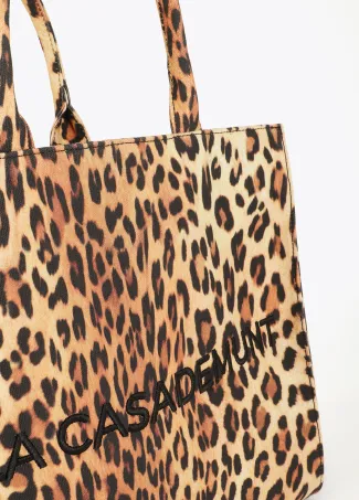 Leopard fabric tote bag