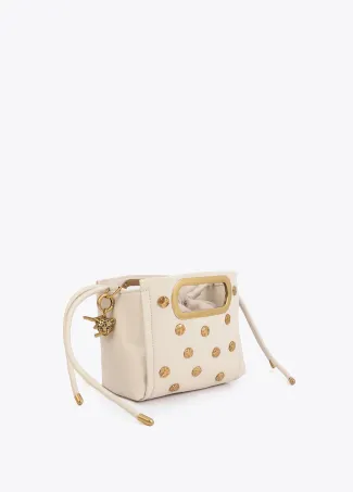 Textured crossbody bag with studs