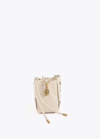 Textured crossbody bag with studs