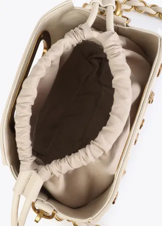 Textured crossbody bag with studs