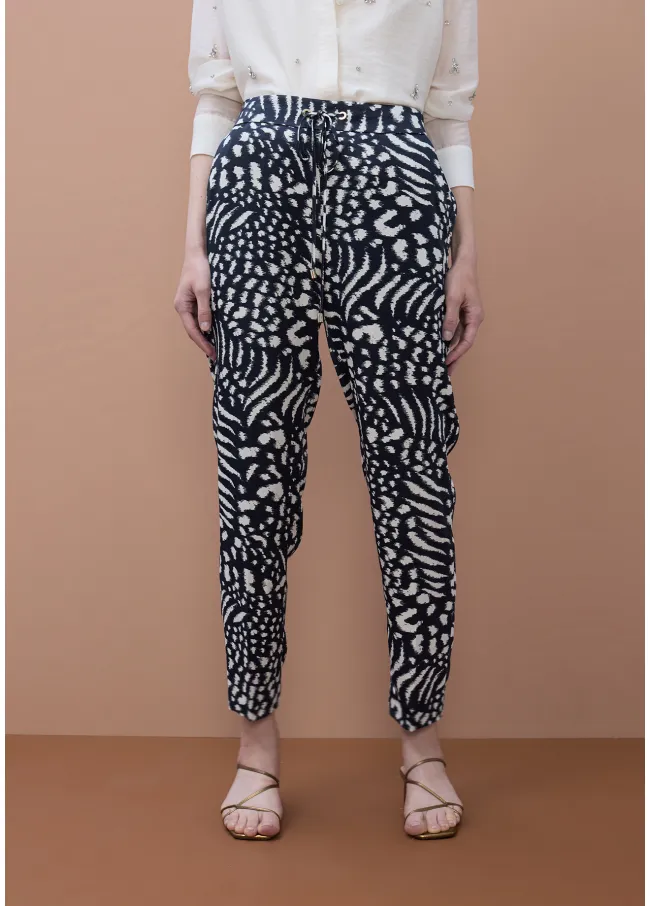 Jogger satén estampado