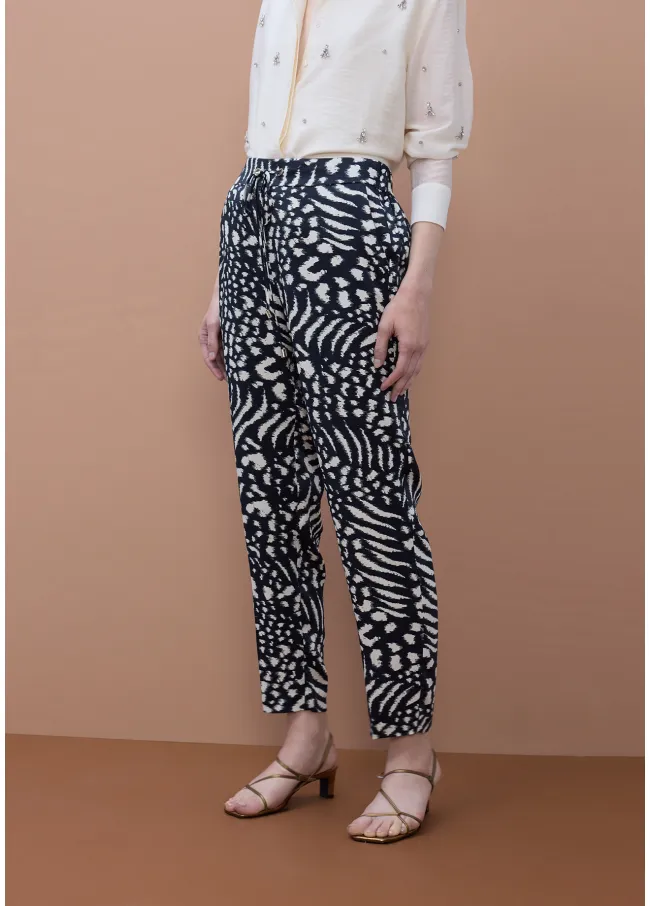 Jogger satén estampado