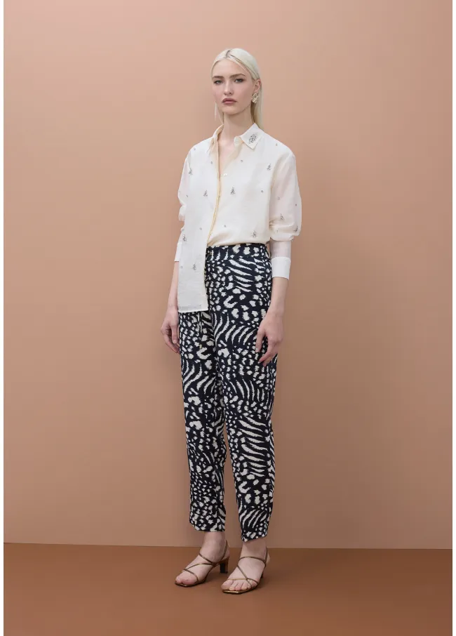 Jogger satén estampado