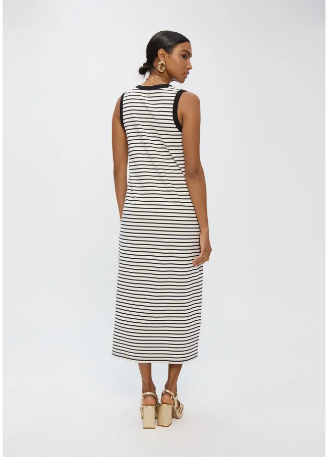 Vestido rayas en blanco y negro