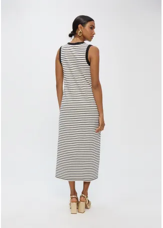 Vestido rayas en blanco y negro