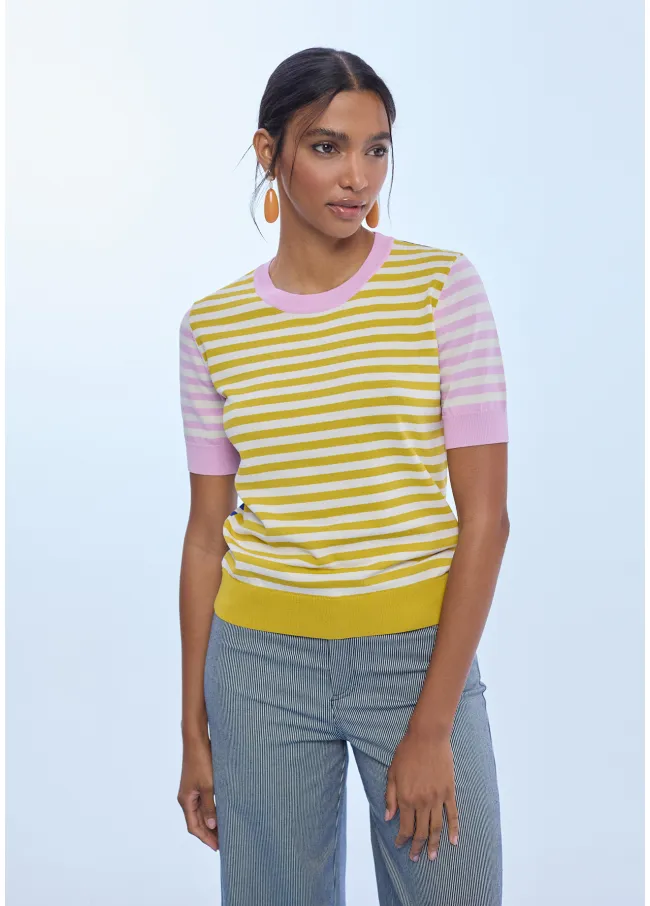 Striped chunky knit T-shirt