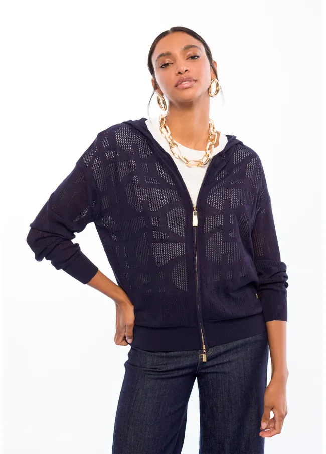 Openwork hoodie