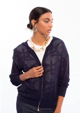Openwork hoodie